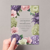 Blush Quartz, Soft Sage & Cloud Mauve Wedding Acryl Uitnodigingen (Insitu (Draagbaar))