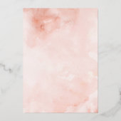 Blush Quinceanera Floral Sparkle Roos Gold Tiara Folie Uitnodiging (Achterkant)