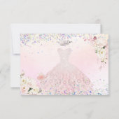 Blush Quinceanera Save Date Holographic Confetti I Kaart (Achterkant)