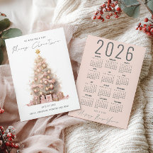 Blush Quirky Tree 2026 Kalender Vrolijk Kerstfeest