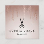 Blush Rain Haarstylist Vierkante Visitekaartje (Voorkant)