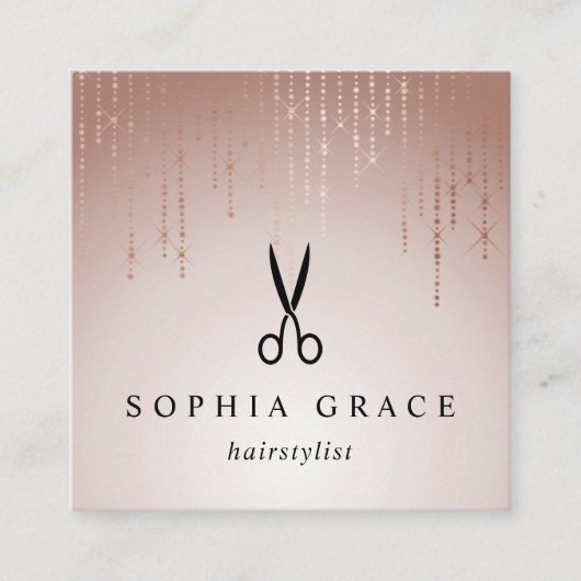 Blush Rain Haarstylist Vierkante Visitekaartje (Voorkant)