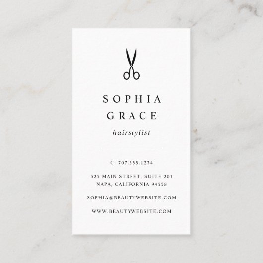 Blush Rain Haarstylist Visitekaartje (Achterkant)
