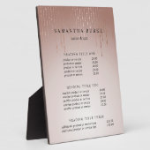 Blush Rain | Weergave van prijzen en services Fotoplaat (Zijkant)