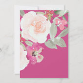 Blush & Raspberry Roze Foto Bloemen Vrijgezellenfe Kaart (Achterkant)