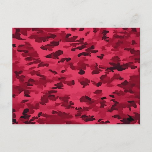 Blush Red Camouflage Patroon Briefkaart (Voorkant)
