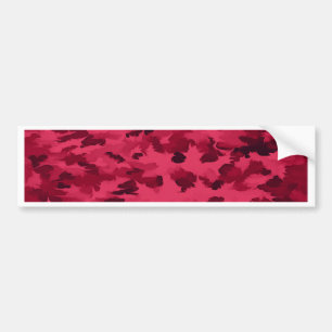 Blush Red Camouflage Patroon Bumpersticker
