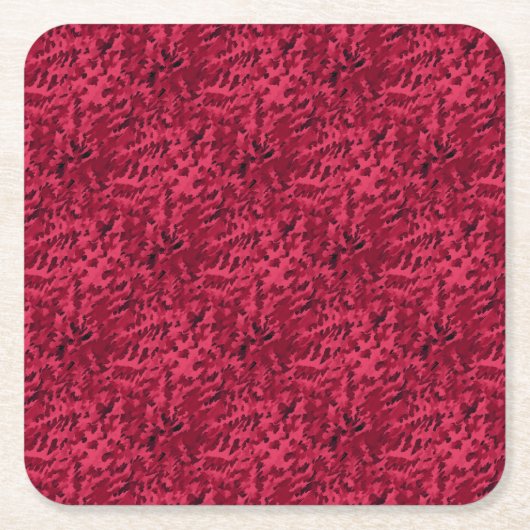 Blush Red Camouflage Patroon Kartonnen Onderzetters (Voorkant)