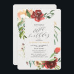 Blush Red Floral 80ste Verrassing Verjaardagsfeest Kaart<br><div class="desc">Een elegante kijk op een 80e uitnodiging voor een verrassingsfeest. Het ontwerp is voorzien van een handgeschilderd lijst met blush en rode bloemen met eucalyptus en ander groen. Personaliseer met behulp van de meegeleverde velden voor sjabloon. Als u hulp nodig heeft of extra bijpassende stukken, neem dan contact met mij...</div>