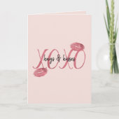 Blush Red Pink XOXO Lips Kisses Kaart (Voorkant)