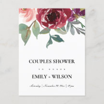BLUSH RED ROSE WATERVERF FLORAL COUPLY SHOWER
