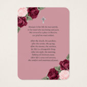 Blush Red Silver Memorial Funeral Prayer Kaart (Achterkant)