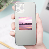 Blush Reflections: Sereniteit bij zonsondergang Sticker (Telefoon)