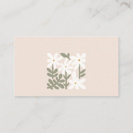 Blush Retro Bloemen Display Douche Baby shower Informatiekaartje (Achterkant)