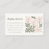 Blush Retro Bloemen Display Douche Baby shower Informatiekaartje (Voorkant)