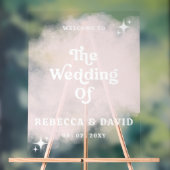 Blush Retro Bruiloft Welkomstbord Acryl Bord (Neutraal)