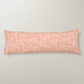 Blush Retro Lino Print geometrisch patroon Lichaamskussen (Achterkant)