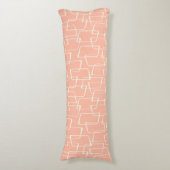 Blush Retro Lino Print geometrisch patroon Lichaamskussen (Voorkant Verticaal)