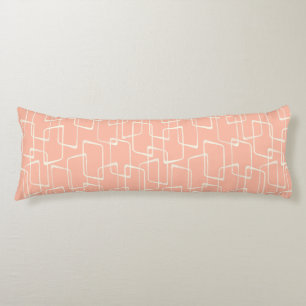 Blush Retro Lino Print geometrisch patroon Lichaamskussen