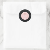 Blush Retro vinyl Record Weduwingstabel Ronde Sticker (Tas)
