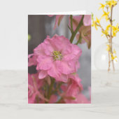 Blush Reverence – Roze Bloesem Macro Bloem Kaart (Gele Bloem)
