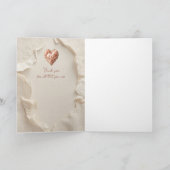 Blush Rococo Heart Lace Elegant Thank You  Kaart (Binnen)