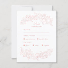 Blush Rococo-kaart voor kiezen uit RSVP-kaart RSVP Kaartje