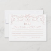 Blush Rococo Wedding RSVP Kaart (Voorkant)