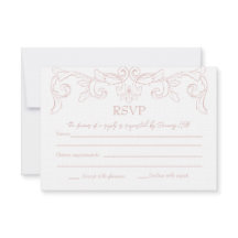 Blush Rococo Wedding RSVP Kaart