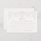 Blush Rococo Wedding RSVP Kaart (Voorkant / Achterkant)
