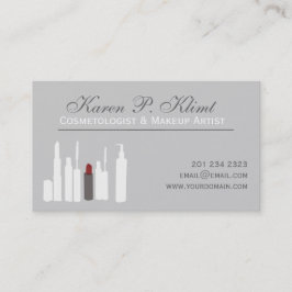 Blush, rode lipstick, cosmetische make-upartiest afsprakenkaartje