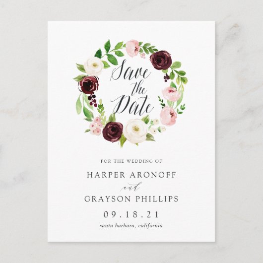 Blush Romance Bewaar de datum Aankondigingskaart (Voorkant)