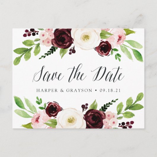 Blush Romance Bewaar de datum Aankondigingskaart (Voorkant)