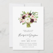 Blush Romance Bouquet Wedding Invitation Kaart (Voorkant)