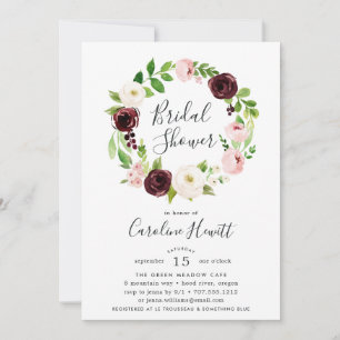 Blush Romance Bridal Shower-uitnodiging Kaart