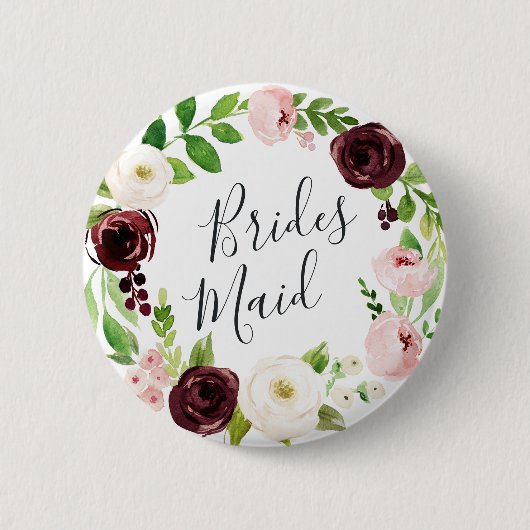 Blush Romance Bridesmaid Ronde Button 5,7 Cm (Voorkant)