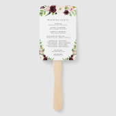 Blush Romance bruiloft programma Handwaaier (Achterkant)