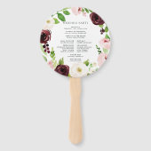 Blush Romance bruiloft programma Handwaaier (Achterkant)