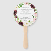 Blush Romance bruiloft programma Handwaaier (Voorkant)