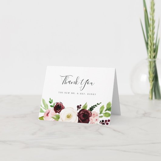 Blush Romance Dank je wel Bedankkaart (Voorkant)