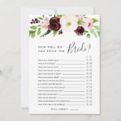 Blush Romance dubbelzijdig Vrijgezellenfeest game Kaart (Voorkant)