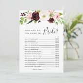 Blush Romance dubbelzijdig Vrijgezellenfeest game Kaart (Staand voorkant)