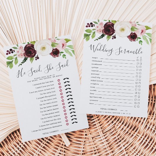 Blush Romance dubbelzijdig Vrijgezellenfeest spel  Kaart