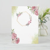 Blush Romance: Elegante Roze Rose Wedding Kaart (Staand voorkant)