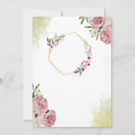 Blush Romance: Elegante Roze Rose Wedding Kaart