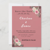 Blush Romance: Floral Lijst Save the Date (Voorkant)