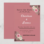 Blush Romance: Floral Lijst Save the Date (Voorkant / Achterkant)