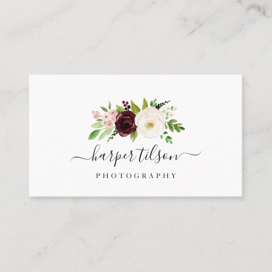 Blush Romance Floral Logo Visitekaartje (Voorkant)