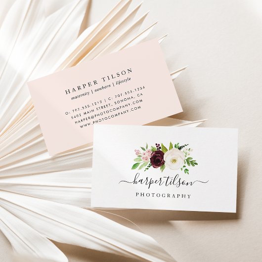 Blush Romance Floral Logo Visitekaartje