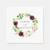 Blush Romance | Floral Wreath Wedding Servet (Voorkant)